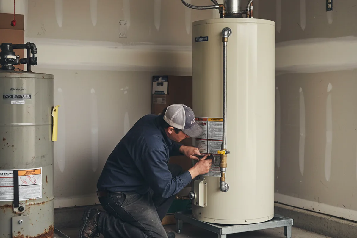 Water heater and shutoff valve replacement in Hunt Valley