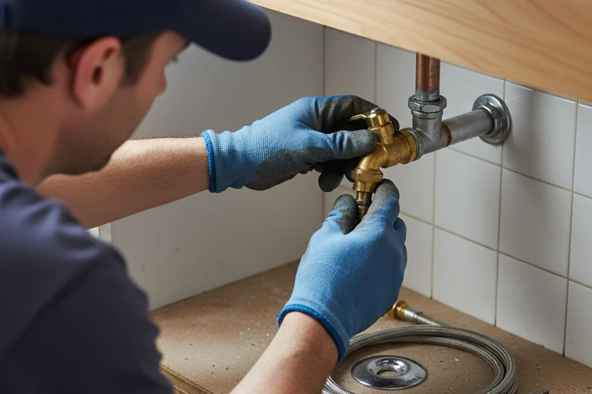 Shutoff valve and fitting work during Well Pump Repair in Hunt Valley